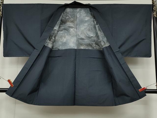 平和屋着物●男性 本場大島紬 アンサンブル 格子吉祥文 権藤幸雄作 証紙付き 正絹 逸品 CABD0042ut