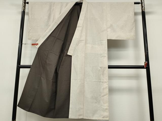 平和屋着物●男性 結城紬 雪輪鹿の子文 証紙付き 正絹 逸品 CABD0043ut