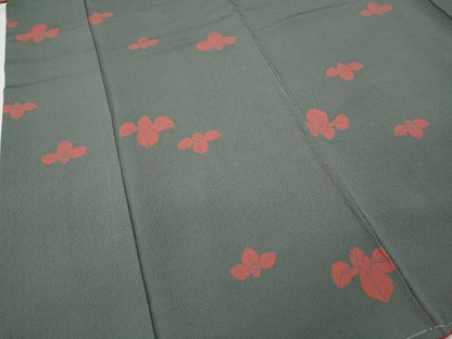 平和屋着物●世界的人形師 辻村寿三郎 ジュサブロー 小紋 舞花文 正絹 逸品 CABD0045ut