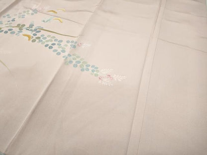 平和屋着物●訪問着 友禅 草花文 暈し染め 正絹 逸品 CABD0050ut