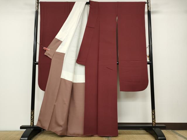 平和屋着物●豪華振袖 葡萄茶色 正絹 逸品 CABD0054ut