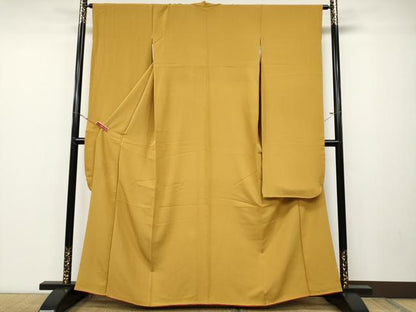 平和屋着物●豪華振袖 櫨染色 正絹 逸品 CABD0057ut