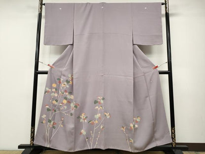 平和屋着物●豪華色留袖 友禅 作家物 枝葉文 正絹 逸品 未使用 CABD0062ut