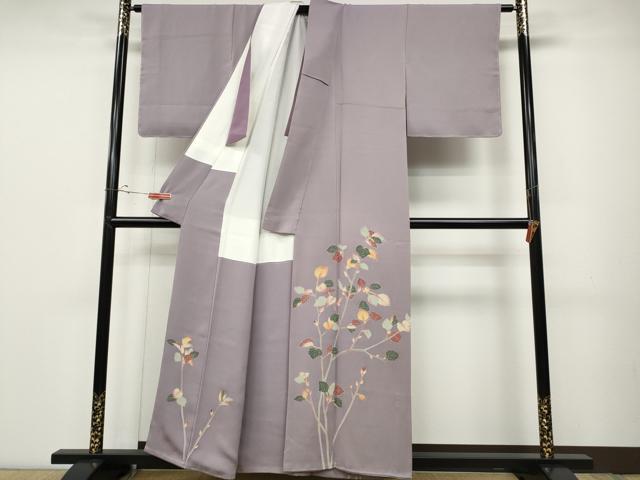 平和屋着物●豪華色留袖 友禅 作家物 枝葉文 正絹 逸品 未使用 CABD0062ut