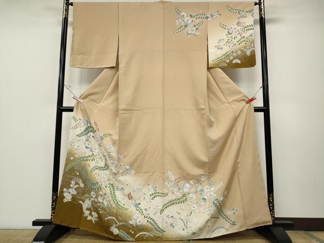 平和屋着物●訪問着 辻が花 暈し染め 金彩 正絹 逸品 未使用 CABD0063ut