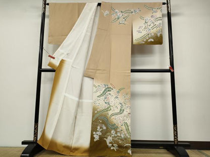 平和屋着物●訪問着 辻が花 暈し染め 金彩 正絹 逸品 未使用 CABD0063ut