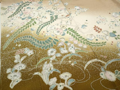 平和屋着物●訪問着 辻が花 暈し染め 金彩 正絹 逸品 未使用 CABD0063ut