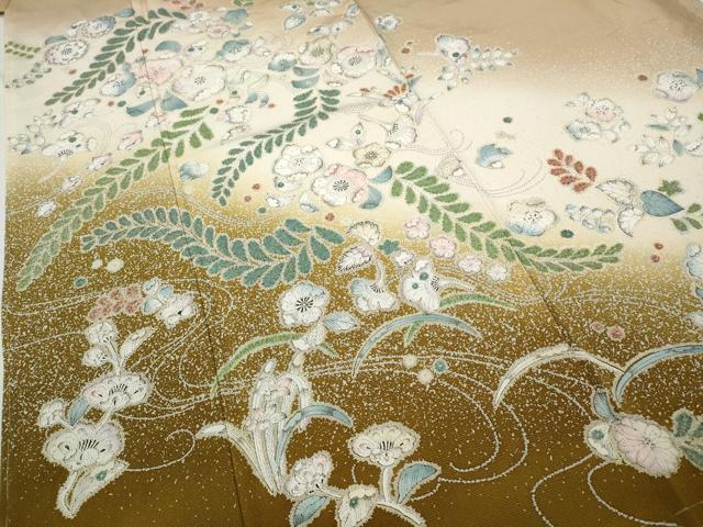 平和屋着物●訪問着 辻が花 暈し染め 金彩 正絹 逸品 未使用 CABD0063ut