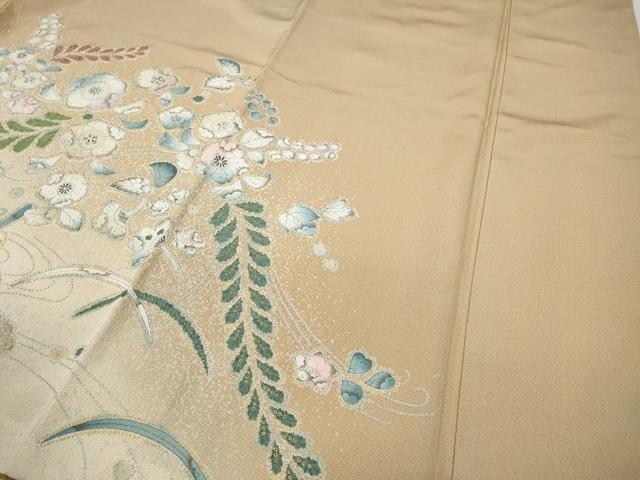 平和屋着物●訪問着 辻が花 暈し染め 金彩 正絹 逸品 未使用 CABD0063ut