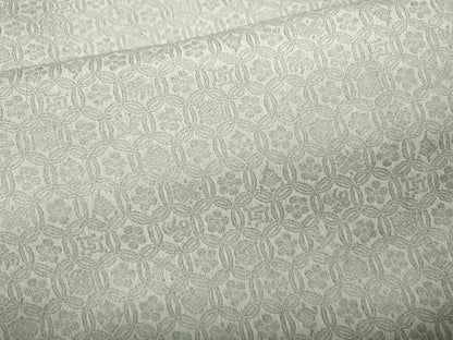 平和屋着物●上質なお召 吉祥花文 正絹 逸品 CABD0067ut