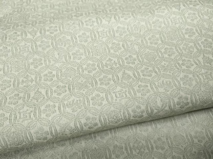 平和屋着物●上質なお召 吉祥花文 正絹 逸品 CABD0067ut