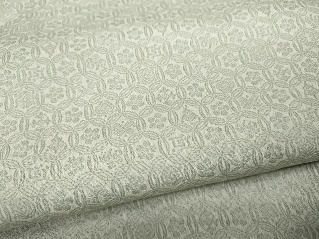 平和屋着物●上質なお召 吉祥花文 正絹 逸品 CABD0067ut