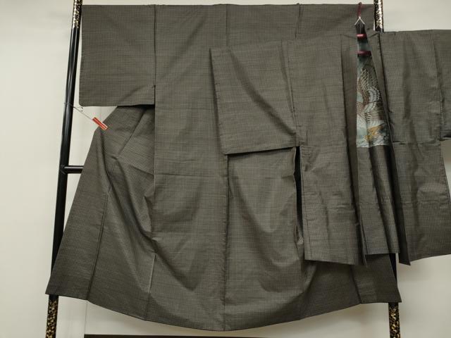 平和屋着物●男性 本場大島紬 アンサンブル 吉祥文 正絹 逸品 CABD0069ut