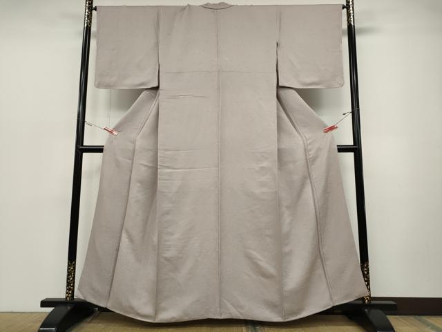 平和屋着物●上質な色無地　草花地紋　枯野色　正絹　逸品　CABD0071ut