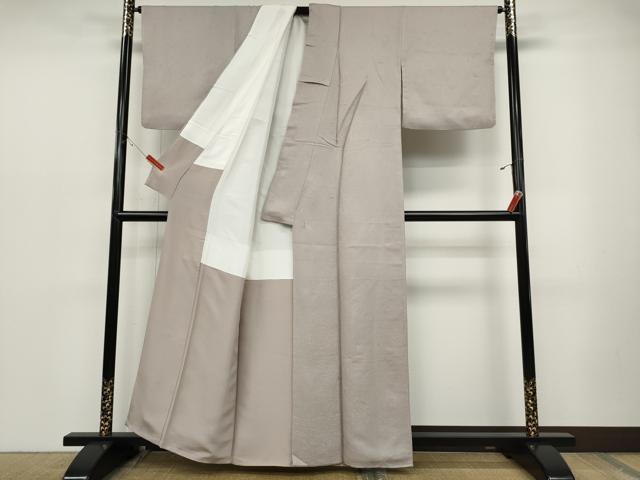平和屋着物●上質な色無地　草花地紋　枯野色　正絹　逸品　CABD0071ut