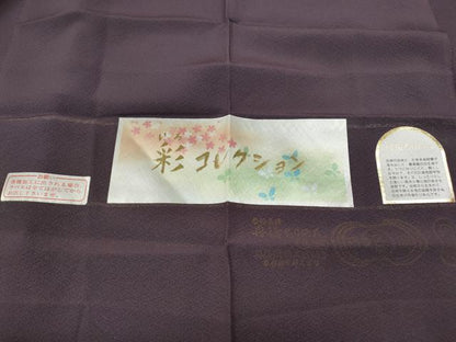 平和屋着物●上質な色無地　彩コレクション　似せ紫色　京都きもの友禅扱い　反端付き　正絹　逸品　CABD0072ut