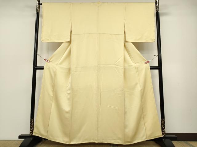 平和屋着物●上質な色無地 淡黄色 正絹 逸品 未使用 CABD0076ut