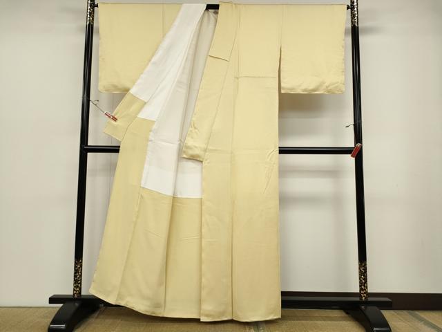 平和屋着物●上質な色無地 淡黄色 正絹 逸品 未使用 CABD0076ut