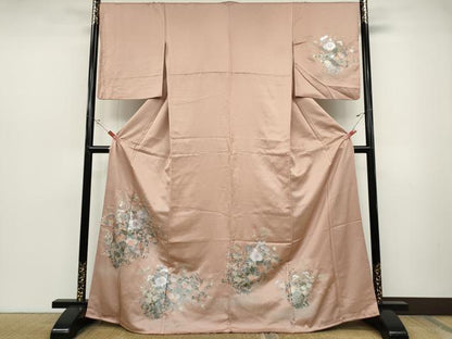 平和屋着物●訪問着　螺鈿　花蝶文　金銀彩　正絹　逸品　CABD0077ut