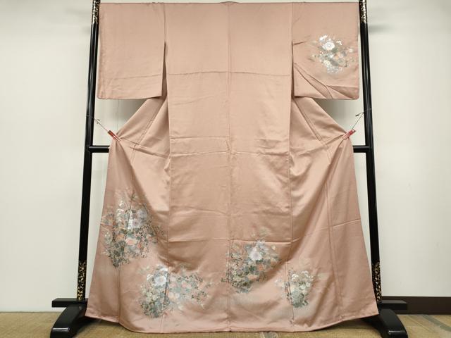平和屋着物●訪問着　螺鈿　花蝶文　金銀彩　正絹　逸品　CABD0077ut