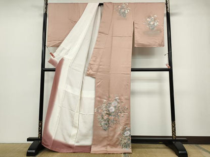 平和屋着物●訪問着　螺鈿　花蝶文　金銀彩　正絹　逸品　CABD0077ut