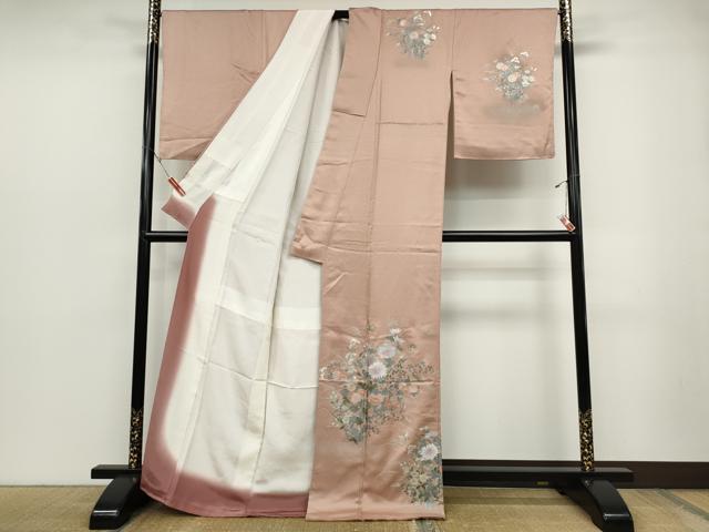 平和屋着物●訪問着　螺鈿　花蝶文　金銀彩　正絹　逸品　CABD0077ut
