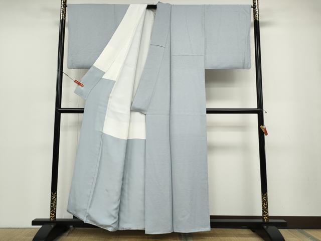 平和屋着物●上質な色無地　霞地紋　淡藤色　正絹　逸品　CABD0079ut