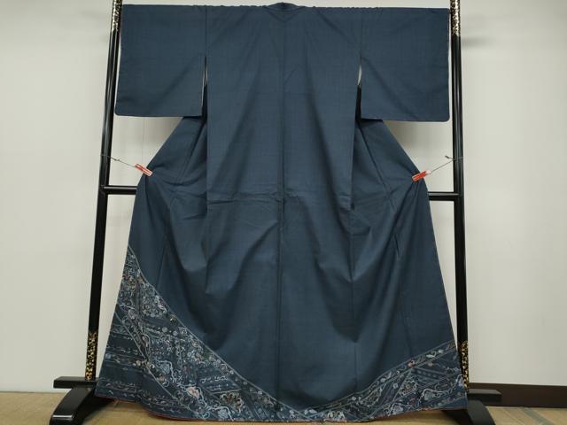 平和屋着物●中国三大刺繍　スワトウ刺繍　総刺繍　色留訪問着　本場大島紬　吉祥花文　金糸　正絹　逸品　CABD0080ut
