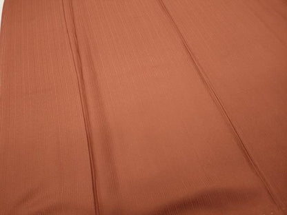 平和屋着物●上質な色無地 縞地紋 鳶色 正絹 逸品 未使用 CABD0082ut