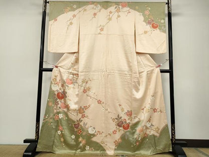 平和屋着物●訪問着　枝花文　金彩　正絹　逸品　CABD0083ut