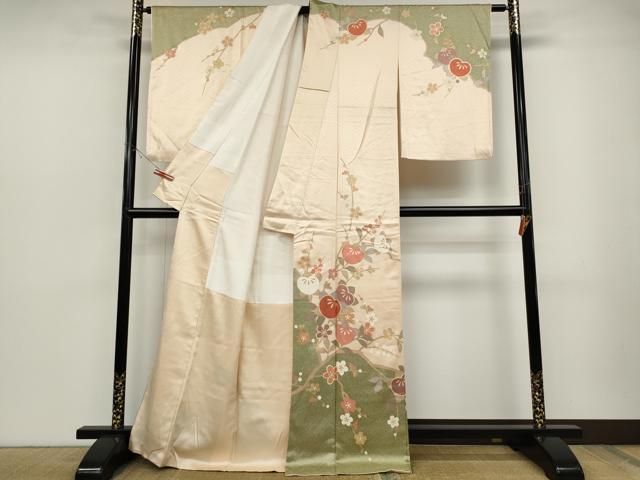 平和屋着物●訪問着　枝花文　金彩　正絹　逸品　CABD0083ut
