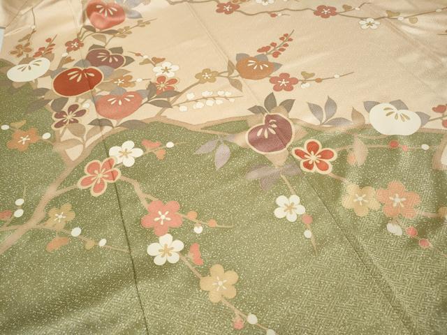 平和屋着物●訪問着　枝花文　金彩　正絹　逸品　CABD0083ut