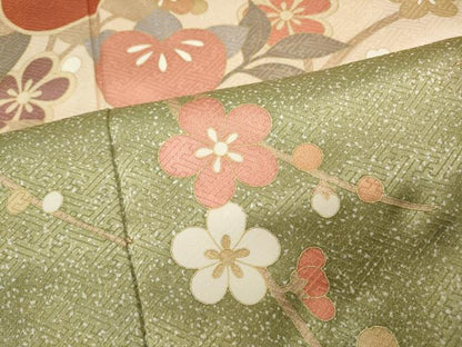 平和屋着物●訪問着　枝花文　金彩　正絹　逸品　CABD0083ut