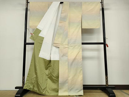 平和屋着物●紅花紬　米沢　霞文　正絹　逸品　未使用　CABD0084ut