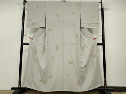 平和屋着物●上質な小紋　葵　金彩　正絹　逸品　未使用　CABD0085ut