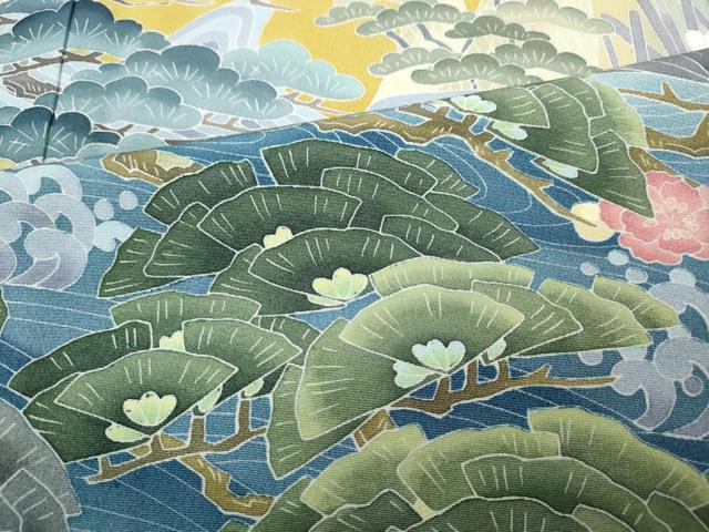 平和屋着物●豪華色留袖　友禅　作家物　立波草花文　暈し染め　正絹　逸品　CABD0086ut