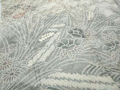 平和屋着物●訪問着　総絞り　草花文　暈し染め　正絹　逸品　CABD0088ut