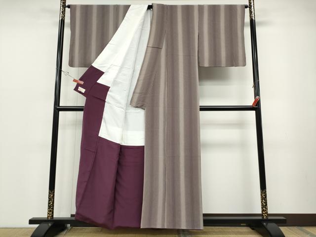 平和屋着物●江戸小紋　伝統工芸士　田島敬之　縞　やまと金ラベル　正絹　逸品　CABD0089ut
