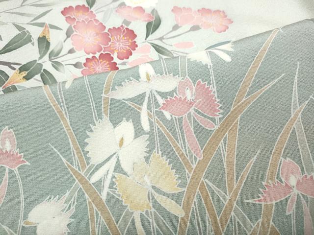 平和屋着物●訪問着　友禅　休み鳥枝花文　暈し染め　正絹　逸品　未使用　CABD0090ut
