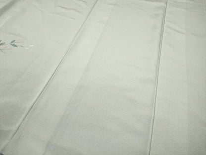 平和屋着物●訪問着　友禅　休み鳥枝花文　暈し染め　正絹　逸品　未使用　CABD0090ut