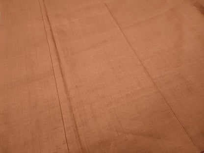 平和屋着物●本場結城紬　重要無形文化財　色無地　土器色　正絹　逸品　CABD0091ut