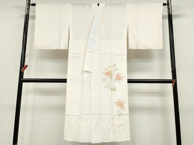 平和屋着物●長襦袢 無双仕立て 手描き 枝花文 正絹 逸品 CABD0092ut