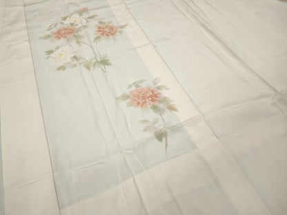 平和屋着物●長襦袢 無双仕立て 手描き 枝花文 正絹 逸品 CABD0092ut