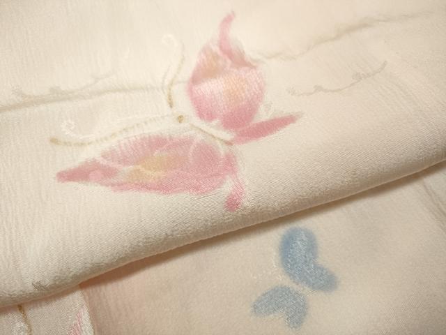 平和屋着物●長襦袢　袷　舞蝶文　暈し染め　金彩　半衿刺繍　正絹　逸品　CABD0093ut