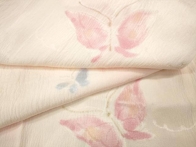 平和屋着物●長襦袢　袷　舞蝶文　暈し染め　金彩　半衿刺繍　正絹　逸品　CABD0093ut