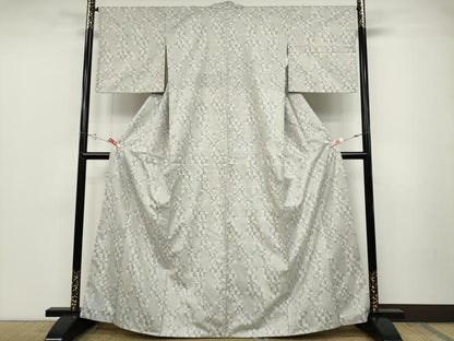 平和屋着物●本場大島紬　白大島　9マルキ　吉祥文　さが美扱い　正絹　逸品　CABD0094ut