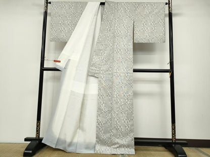 平和屋着物●本場大島紬　白大島　9マルキ　吉祥文　さが美扱い　正絹　逸品　CABD0094ut