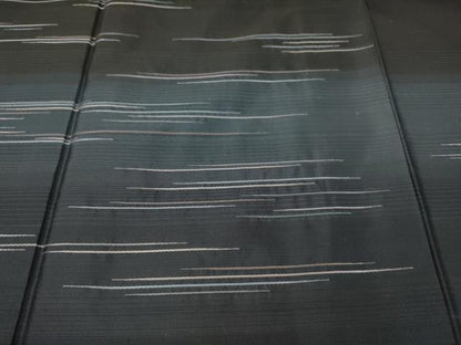 平和屋着物●訪問着　作家物　紬地　刺繍　霞文　正絹　逸品　CABD0096ut