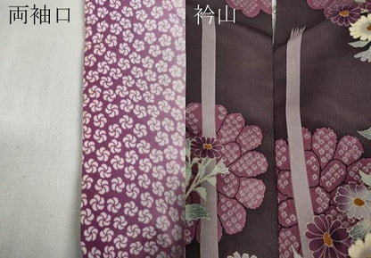 平和屋着物●H・L（アッシュエル）　HENRI-LUC CHAPUIS　小紋　枝花文　洗える着物　CABD0097ut