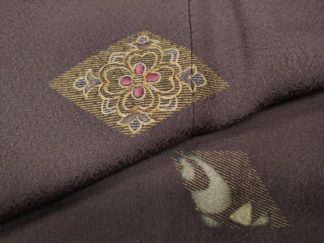 平和屋着物●訪問着　竹屋町刺繍　菱吉祥花文　金彩　正絹　逸品　CABD0098ut